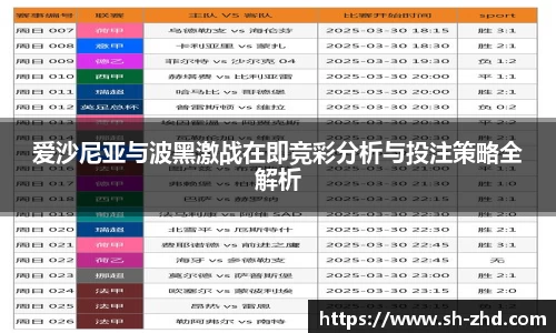 爱沙尼亚与波黑激战在即竞彩分析与投注策略全解析